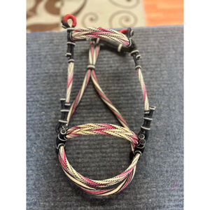 Horse Hair Bridle with Red Leather Hand Made in Montana USA